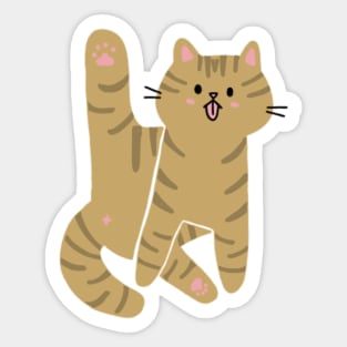 Tabby Cat Licking Butt Sticker